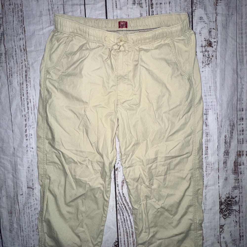 Levi's Men's XL XX Chino EZ Pants Khaki Tan Stretch Elastic Waist Drawstring - Picture 2 of 8